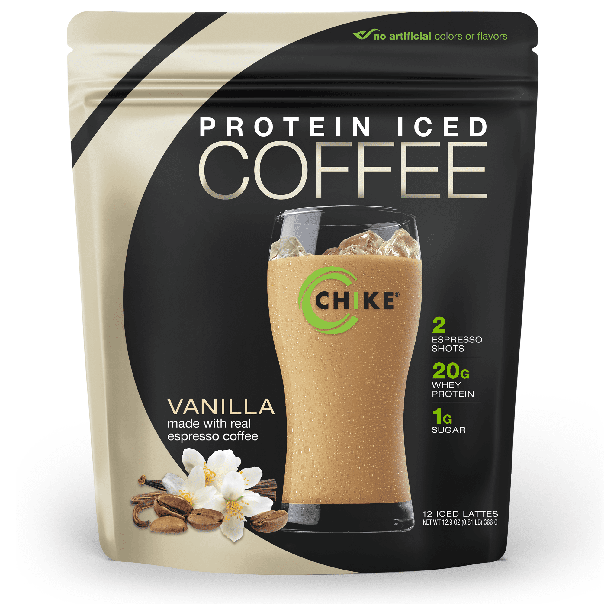 Chike Vanilla Protein Iced Coffee with Real Espresso, 20g Protein, 12 Servings