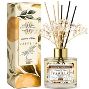 Vanilla Reed Diffuser120ml| Free 6 Fiber Reed Sticks | Stress Relief & Aromatherapy | Long-Lasting Refreshing Air Freshener for Home, Office, Workspace, Bedroom