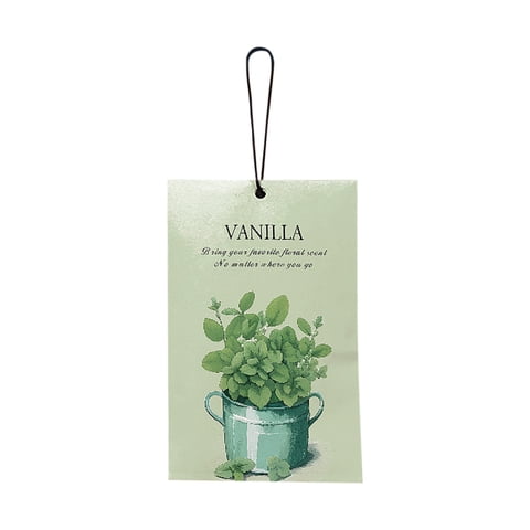 Vanilla Scented Sachet with Long Lasting Fragrance, 0.35 Oz, Sage Green, for Closet and Car, Hanging Air Freshener