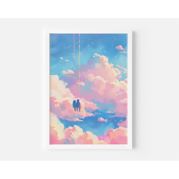 Vanilla Sky Poster, Dreamy Pastel Nursery Wall Art