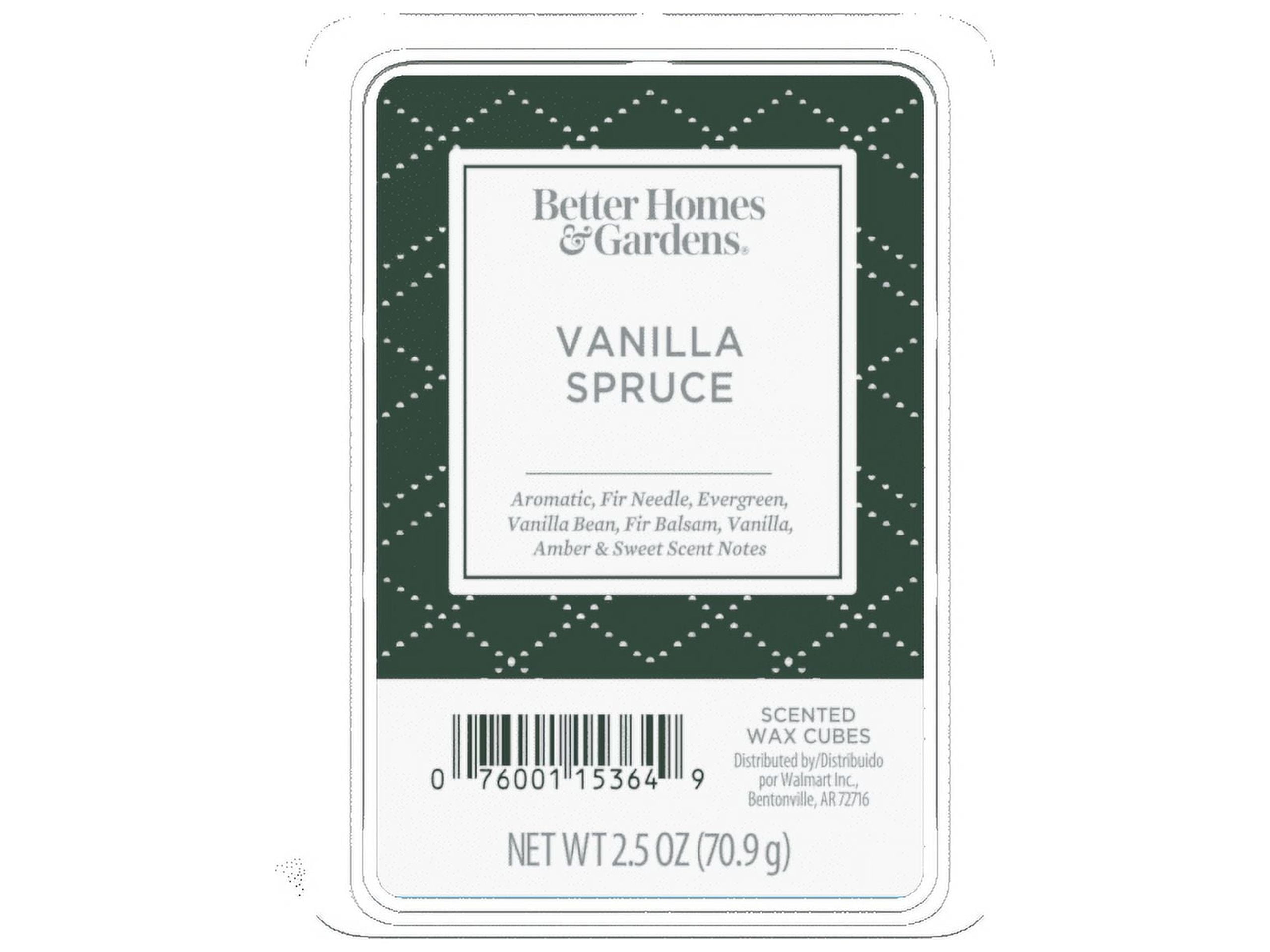 Vanilla Spruce Scented Wax Melts, Better Homes & Gardens, 2.5 oz (1-Pack) 