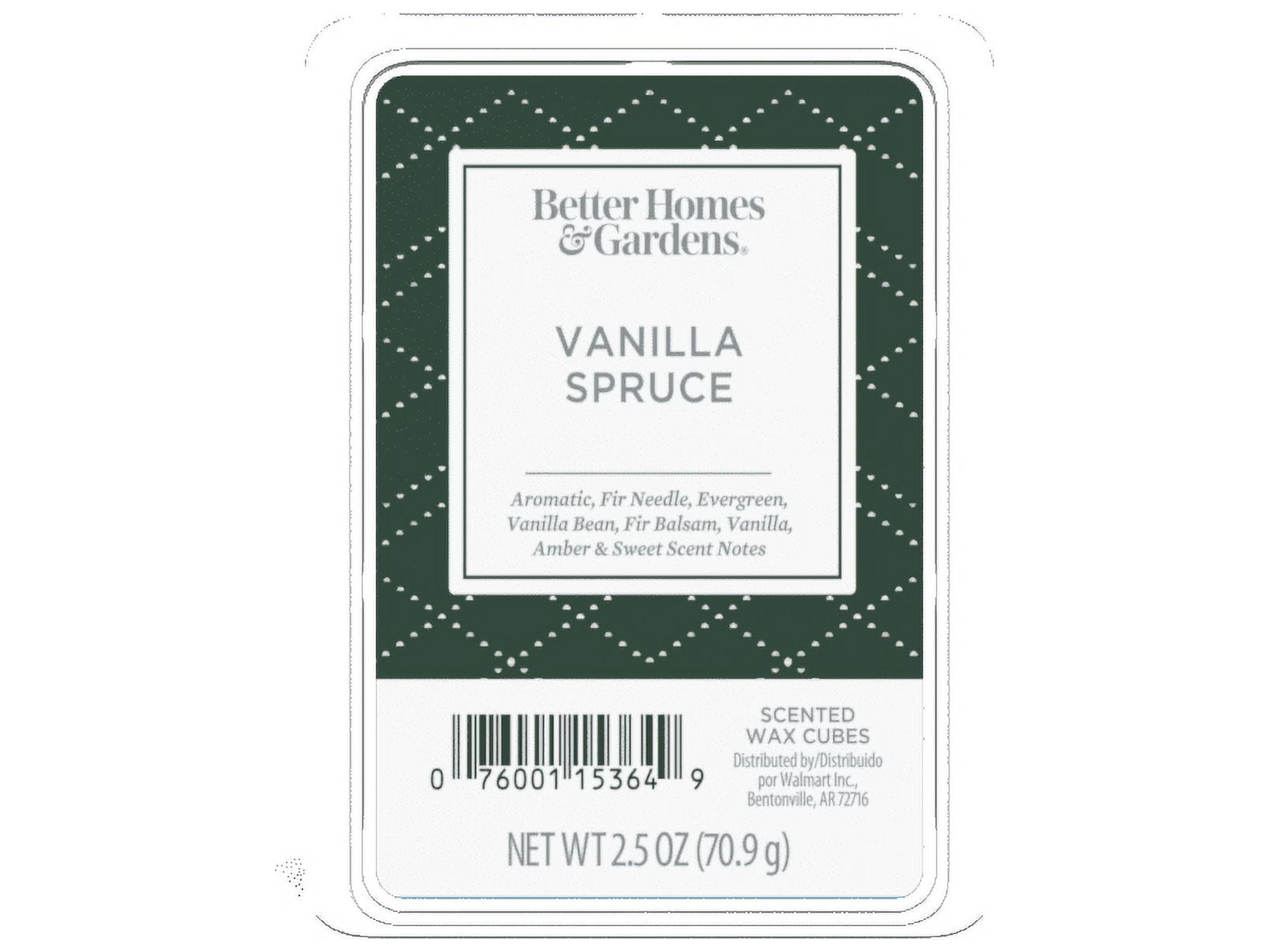Vanilla Spruce Scented Wax Melts, Better Homes & Gardens, 2.5 oz (1-Pack)