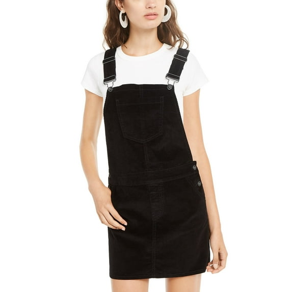 Vanilla Star Juniors' Corduroy Overalls Dress Black Size 3