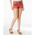 thumbnail image 1 of Vanilla Star Juniors Crochet Trim Cuffed Denim Shorts Terra Cota 11, 1 of 2