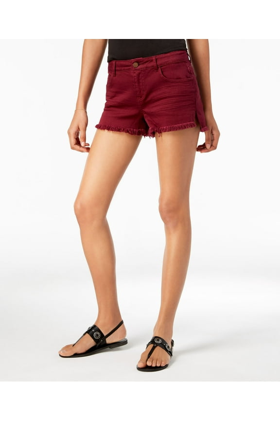 Juniors Frayed Ripped Denim Shorts Port 0