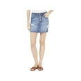 thumbnail image 1 of Vanilla Star Womens Juniors Distressed Mini Denim Skirt, 1 of 2