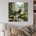 thumbnail image 1 of Designart "Noble Buck Deer Portrait In Brown and Green"Deer Animal Metal Wall Art Brown Modern Living Room Wall Art, 1 of 6