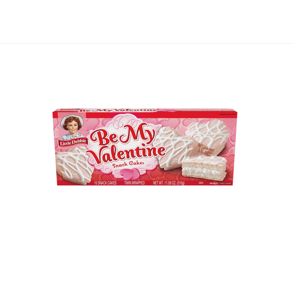Vanilla Valentine Cakes, 10 Twin-Wrapped Snack Cakes, 11.09 OZ