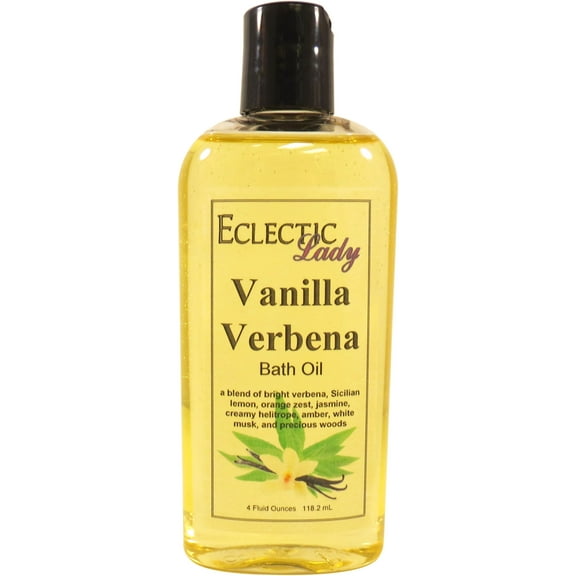 Vanilla Verbena Bath Oil - Scented Body Oil - Relaxing & Moisturizing Bathing Oil - Fragrance Body Oil For Dry & Rough Sensitive Skin - 4 oz