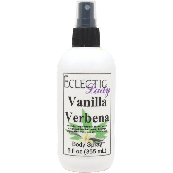 Vanilla Verbena Body Spray, Eclectic Lady, Hydrating Mist, Unisex, 8 oz