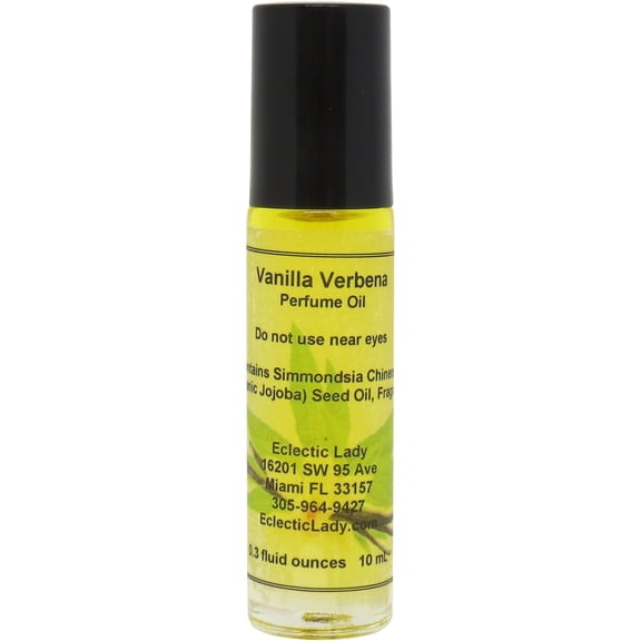 Vanilla Verbena Perfume Oil, 0.3 Oz Portable Roll-On Fragrance
