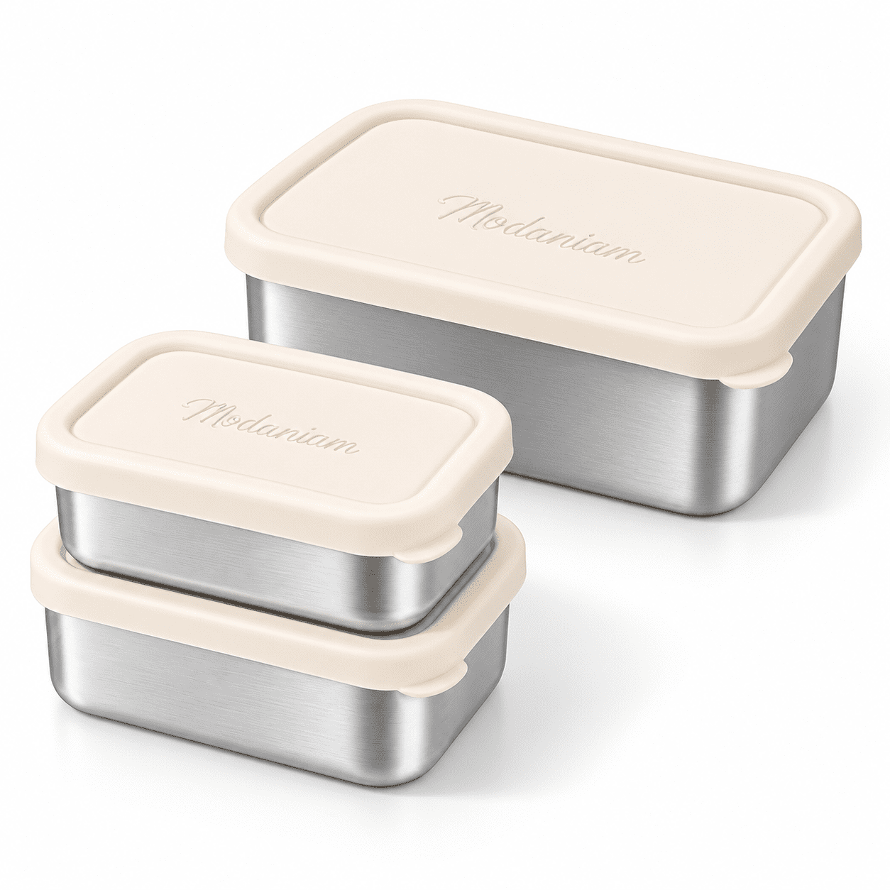 Vanilla set of 3: 1*40OZ + 2 *9 OZ Stainless Steel Leak Proof Bento ...