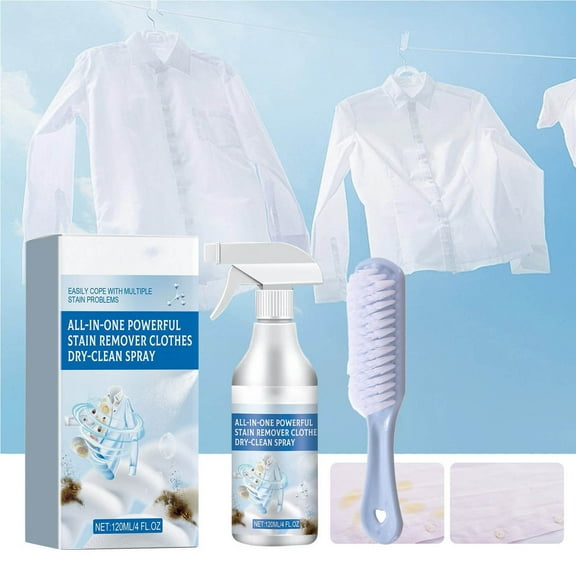 Vanish Stain Removal Spray 120ml,Dry Cleaning Fabric Stain Remover Fast Efficient Odor-Free Textile Cleaner,Eliminates Oil Sweat Dirt Stains for Laundry Travel Business Home Daily Use-A