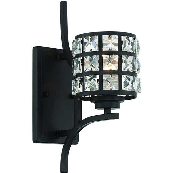 Vanity Art 1 Light Dimmable Weathered Black Armed Sconce Lighting | Modern Fixtures Accent Wall Lights for Bedroom Entrance Doorway Dining Room Living Room Hallway Bathroom Scones S4001BK-BS01