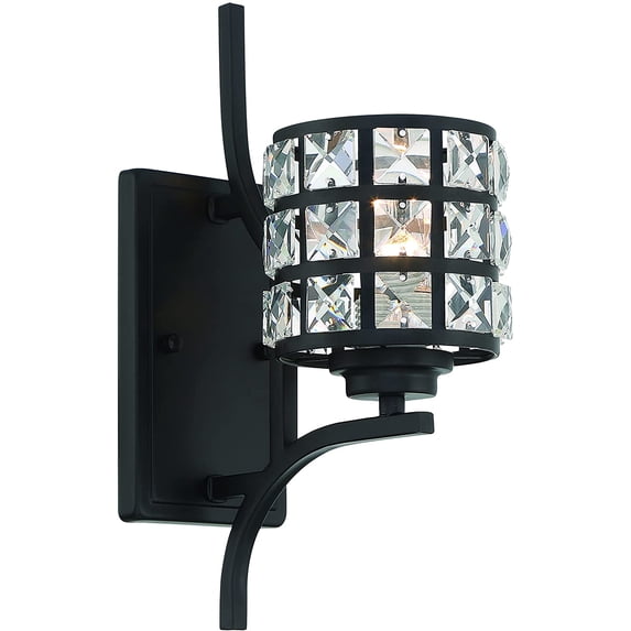 Vanity Art 1 Light Dimmable Weathered Black Armed Sconce Lighting | Modern Fixtures Accent Wall Lights for Bedroom Entrance Doorway Dining Room Living Room Hallway Bathroom Scones S4001BK-BS01