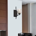 thumbnail image 1 of Vanity Art 1 Light Dimmable Weathered Black Armed Sconce Lighting | Modern Fixtures Accent Wall Lights for Bedroom Entrance Doorway Dining Room Living Room Hallway Bathroom Scones S4001BK-C03, 1 of 5