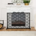 thumbnail image 1 of Vanity Art 1-Panel Iron Fireplace Screen | Heavy-Duty and Heat-Resistant Indoor Single Panel Geometric Pattern Iron Fireplace Screen with 29.33-inch Height, Black, MLT3026FP-BK, 1 of 7