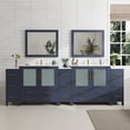 thumbnail image 1 of Vanity Art 108 Inch Double Sink Bathroom Vanity Combo Set 5 Cabinets 2 Shelves 13 Dove-Tailed Drawers Ceramic Top Bathroom Cabinet with Free Mirror VA3036-108B, 1 of 9