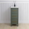 Vanity Art 12" Freestanding Bathroom Storage Cabinet with Engineered Marble Top