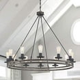thumbnail image 1 of Vanity Art 12 Lights Double Level Wagon Wheel Chandelier Lighting Farmhouse Candle Ceiling Light Fixtures for Living Room Kitchen Dining Room 10596DW-AZ, 1 of 8