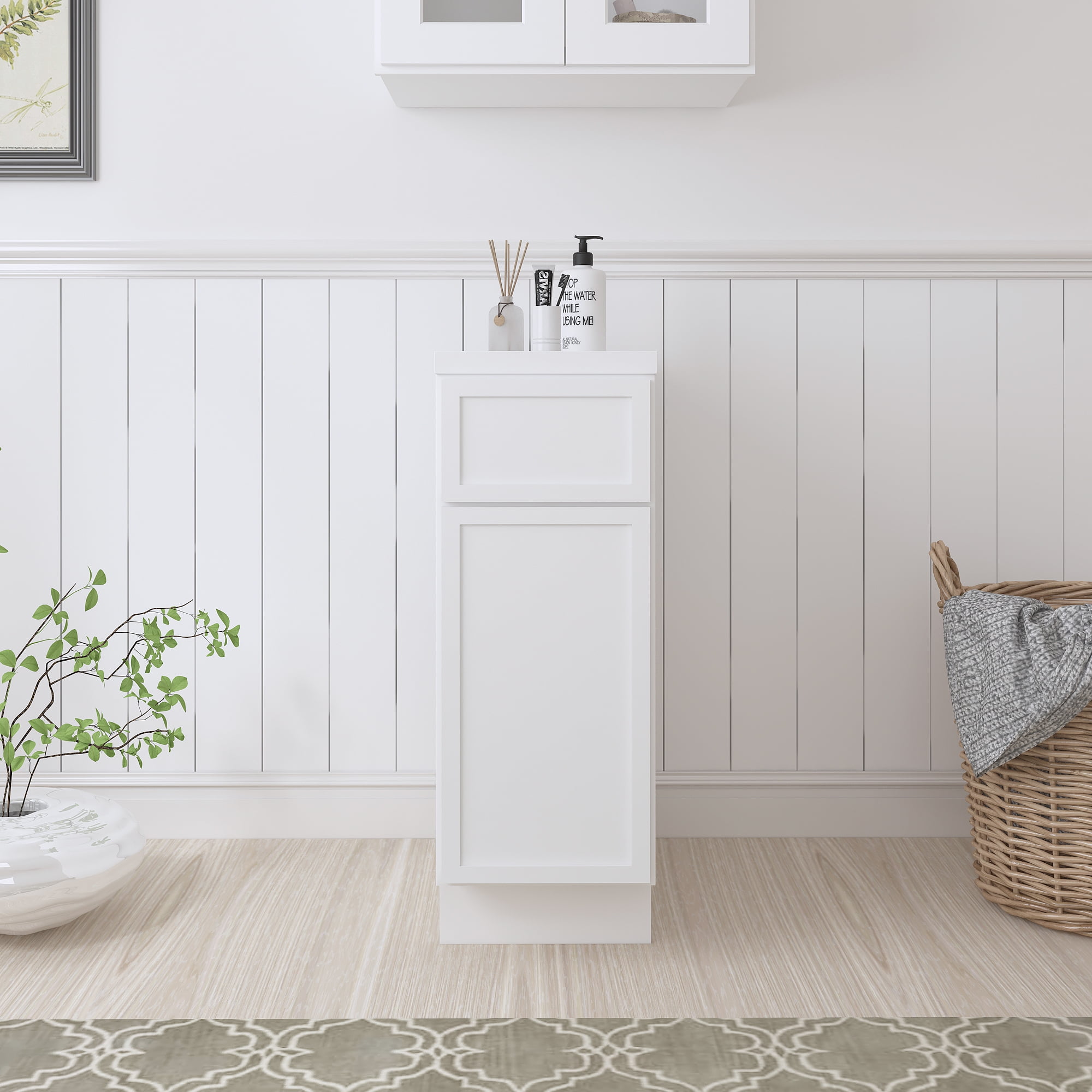12" White Birch Plywood Freestanding Single Base Storage Cabinet
