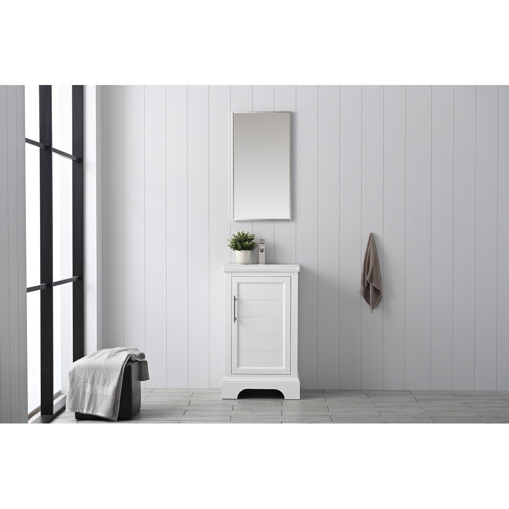 Vanity Art 20 Inch Single Sink Vanity in White | Ceramic Top | Soft ...
