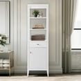 thumbnail image 1 of Vanity Art 21" Freestanding Linen Cabinet with Soft Close Door and Drawer, 1 of 7