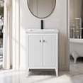 thumbnail image 1 of Vanity Art 24" Double Door Bathroom Vanity with Sink, Freestanding Storage Cabinet with Ceramic Top, and Removable Shelve, 1 of 8