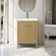 thumbnail image 1 of Vanity Art 24" Double Door Bathroom Vanity with Sink, Freestanding Storage Cabinet with Ceramic Top, and Removable Shelve, 1 of 9