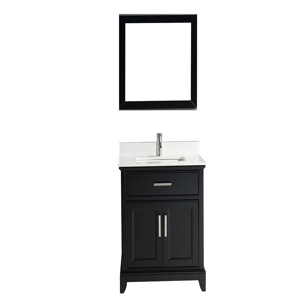 Vanity Art 24" Single Sink Bathroom Vanity Set with Engineered Marble