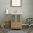 thumbnail image 1 of Vanity Art 24" Single Sink Freestanding Bathroom Vanity Set with Ceramic Top and Mirror, 1 of 7