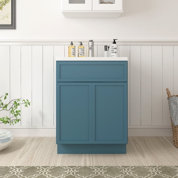 Vanity Art 24" W Birch Plywood Freestanding Single Base Storage Cabinet with Soft Close Doors
