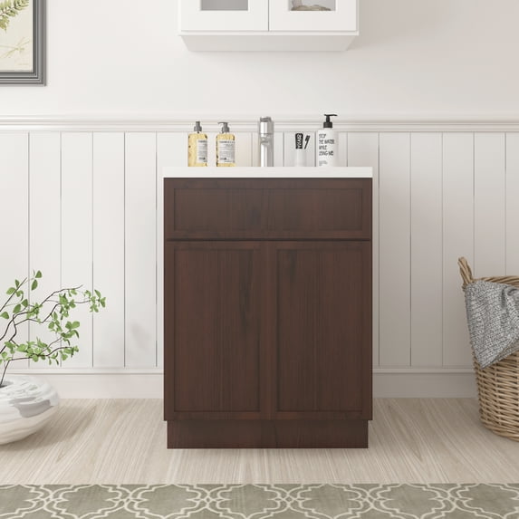 Vanity Art 24" W Birch Plywood Freestanding Single Base Storage Cabinet with Soft Close Doors