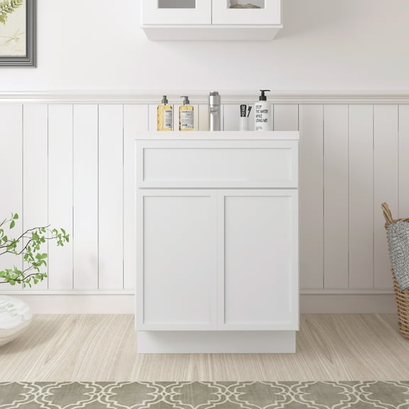 Vanity Art 24" W Birch Plywood Freestanding Single Base Storage Cabinet with Soft Close Doors