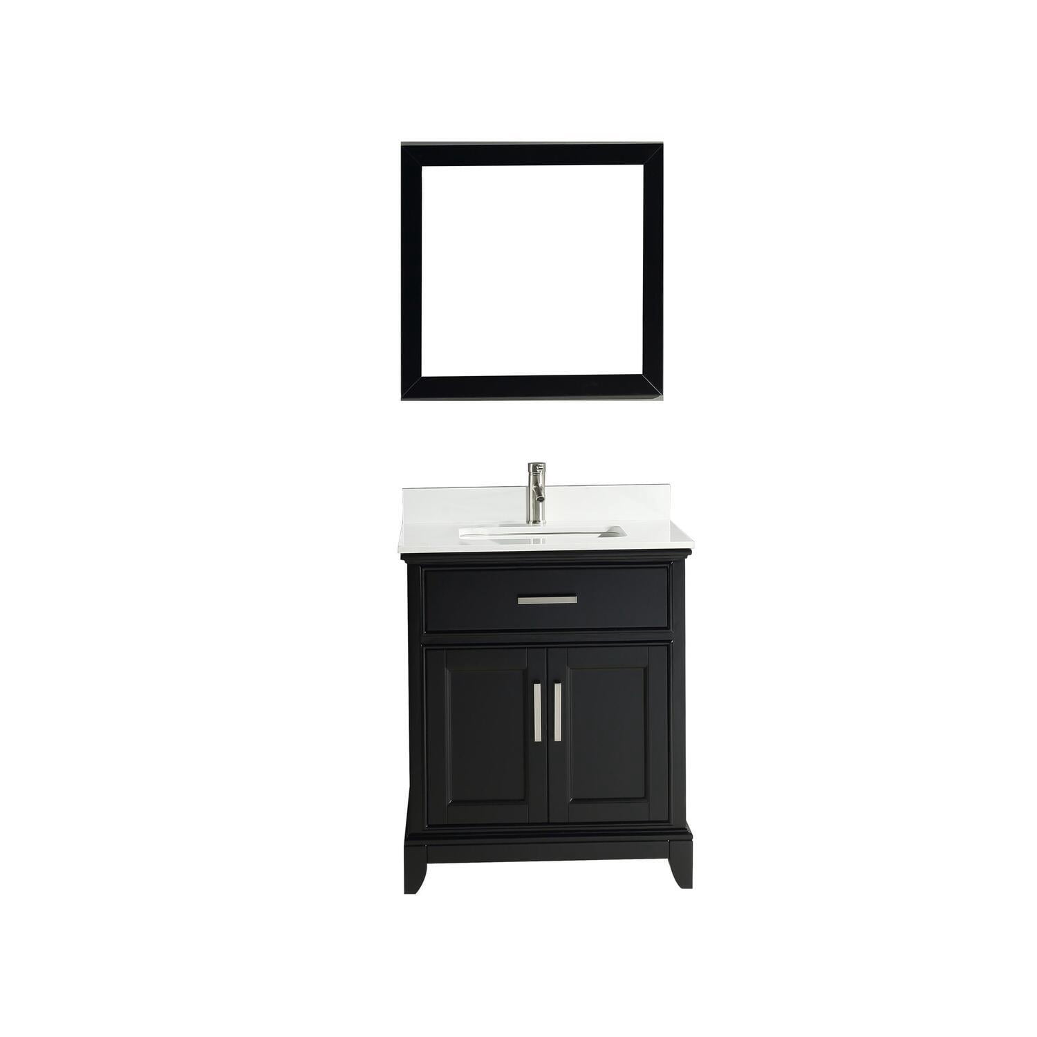 Vanity Art 24 inch single sink bathroom vanity set with super white ...