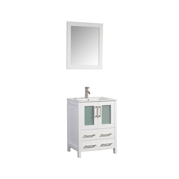 Vanity Art  24 in. Single Sink Bathroom Vanity Set, White