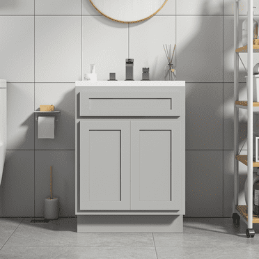 Vanity Art  24 in. Vanity Cabinet with Knockdown, Gray