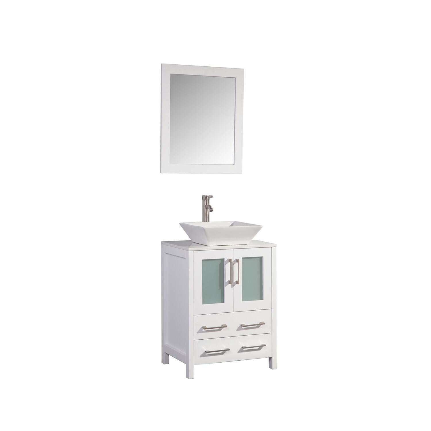 Vanity Art 24 inch single sink bathroom vanity set with ceramic vanity