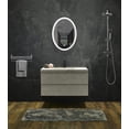 thumbnail image 1 of Vanity Art 24" x 31.5" Large LED Lighted Bathroom Vanity Wall Mirror with Touch Sensor | Modern Oval Shape Wall Mounted Makeup Mirror with Adjustable LED Light for Over Sink Bedroom VA31E-B, 1 of 5