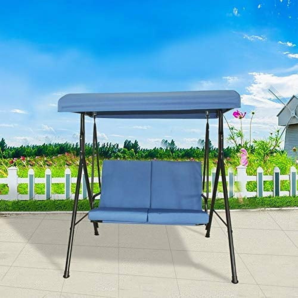 Vanity Art 3 Person All Weather Patio Swing Chair Adjustable Tilt Steel Canopy Porch Swing