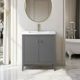 thumbnail image 1 of Vanity Art 30" Double Door Bathroom Vanity with Sink, Freestanding Storage Cabinet with Ceramic Top, and Removable Shelve, 1 of 6