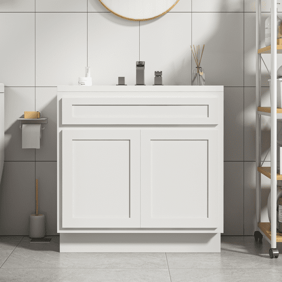 Vanity Art VA4030W 30 in. Vanity Cabinet with Knockdown, White