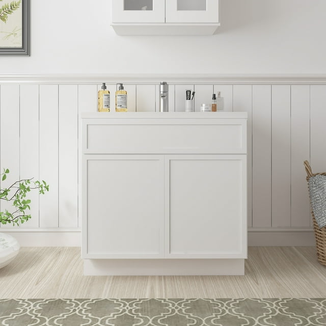 Vanity Art 30" W Birch Plywood Freestanding Single Base Storage Cabinet with Soft Close Doors
