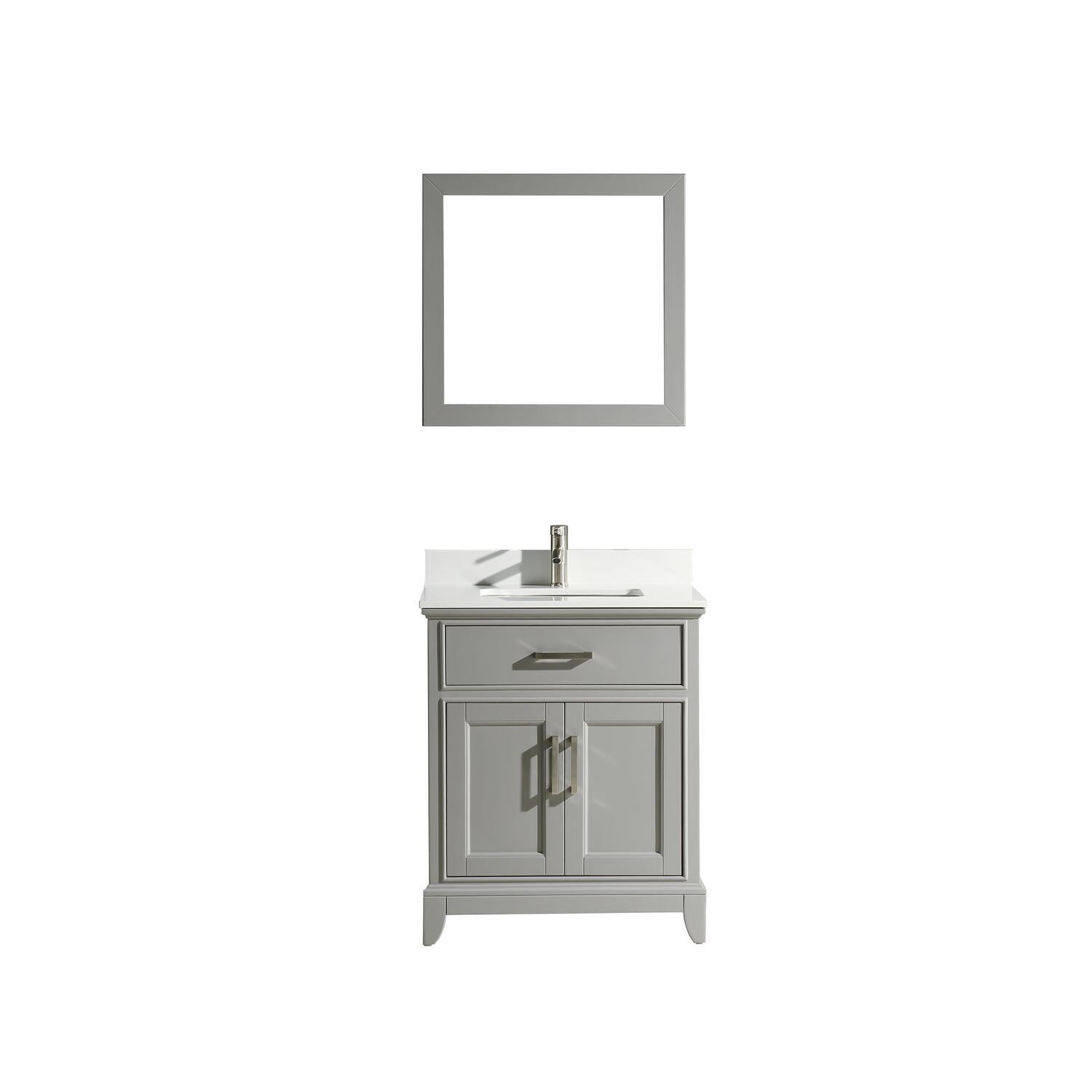 Vanity Art 30 inch single sink bathroom vanity set with super white ...