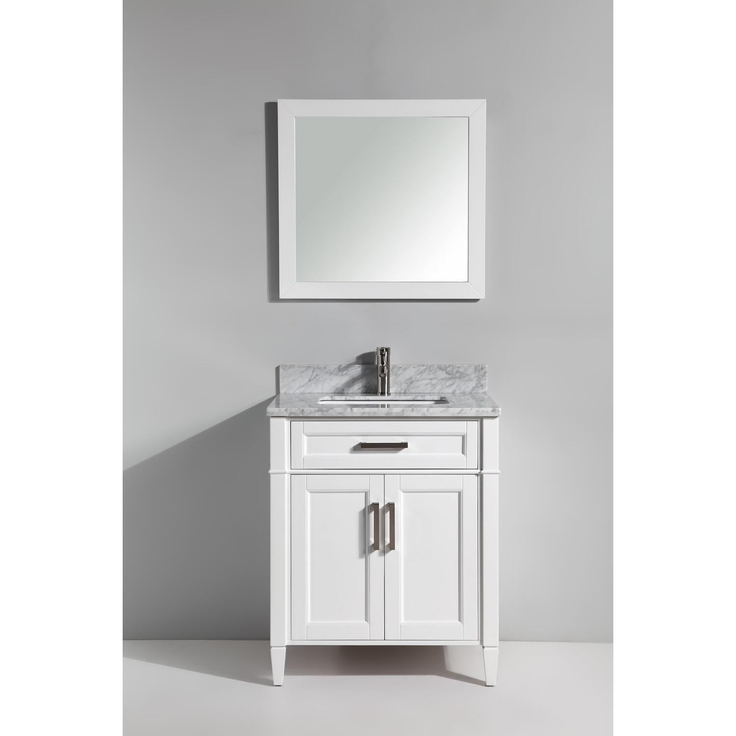Vanity Art 30 inch single sink bathroom vanity set with carrara marble ...