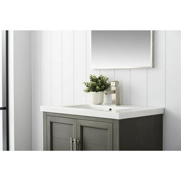 Vanity Art 30 x 16 x 34.5 in. Single Sink Bathroom Vanity with Ceramic Sink & Top, Silver Gray