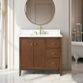 thumbnail image 1 of Vanity Art 36" Double Door Bathroom Vanity with Sink, Freestanding Storage Cabinet with Engineered Marble Top, Flip Down Tray, Drawer, and Shelf, 1 of 8