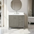 thumbnail image 1 of Vanity Art 36" Double Door Bathroom Vanity with Sink, Freestanding Storage Cabinet with Engineered Marble Top, Flip Down Tray, Drawer, and Shelf, 1 of 7