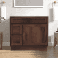 thumbnail image 1 of Vanity Art 36 Inch Single Shutter Door Bathroom Vanity Base Cabinet with 2 Functioning Shaker Drawers, Strudy Floor Mount Storage Cabinet Organizer for Bedroom, Living Room, Kitchen, VA4036-2LB, 1 of 12