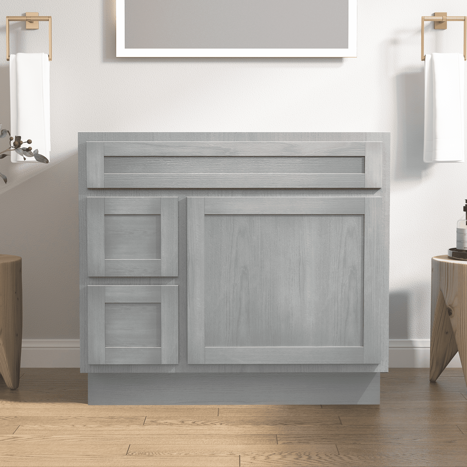 Hibbitts 36" Silver Single Shaker Bathroom Vanity Base